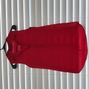 Sleeveless red shirt